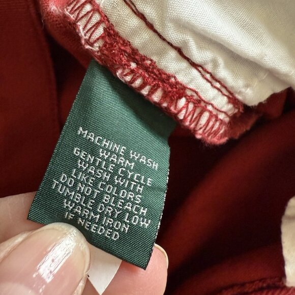 LRL Jeans Ralph Lauren Women's SZ 16 Red Straight Stretch Cropped/Ankle - Picture 10 of 14